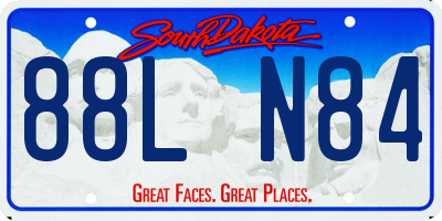 SD license plate 88LN84