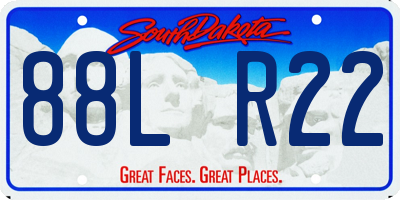 SD license plate 88LR22
