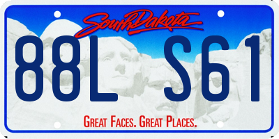 SD license plate 88LS61