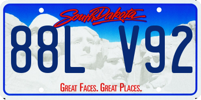 SD license plate 88LV92