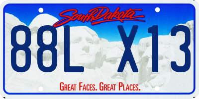 SD license plate 88LX13