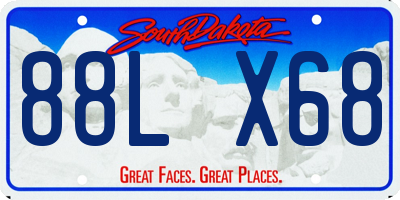SD license plate 88LX68