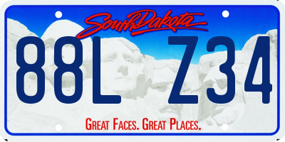 SD license plate 88LZ34
