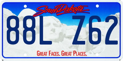 SD license plate 88LZ62