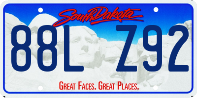 SD license plate 88LZ92