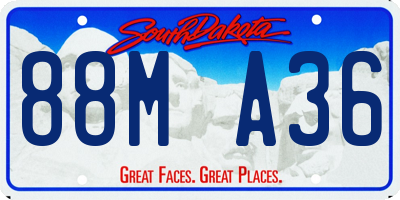 SD license plate 88MA36