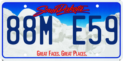 SD license plate 88ME59