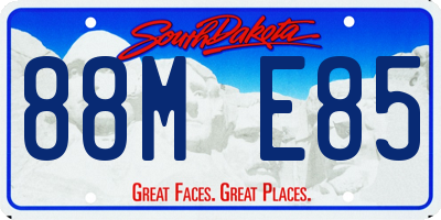 SD license plate 88ME85