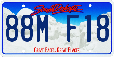 SD license plate 88MF18