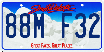 SD license plate 88MF32