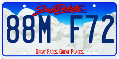 SD license plate 88MF72