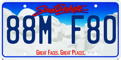 SD license plate 88MF80