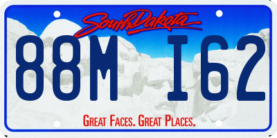 SD license plate 88MI62