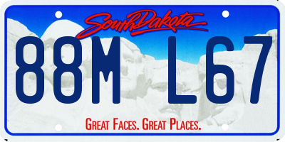 SD license plate 88ML67