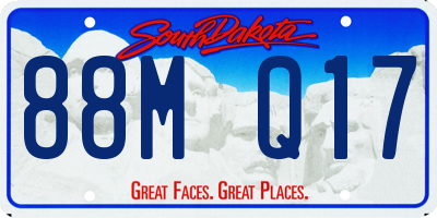 SD license plate 88MQ17