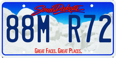 SD license plate 88MR72
