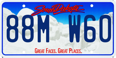 SD license plate 88MW60