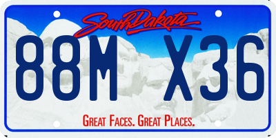 SD license plate 88MX36