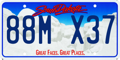 SD license plate 88MX37