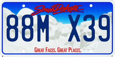 SD license plate 88MX39
