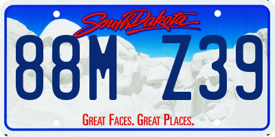 SD license plate 88MZ39