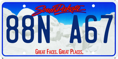 SD license plate 88NA67