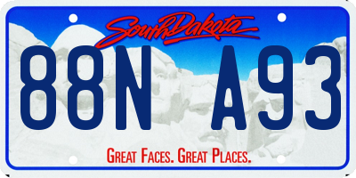SD license plate 88NA93