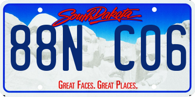 SD license plate 88NC06