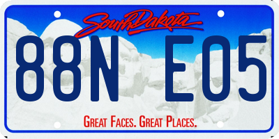 SD license plate 88NE05