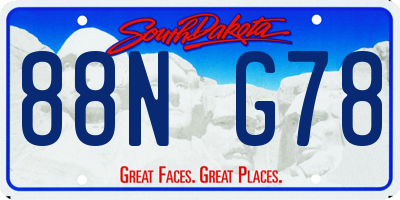 SD license plate 88NG78