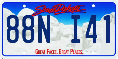 SD license plate 88NI41