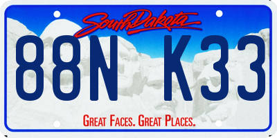SD license plate 88NK33
