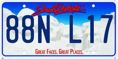 SD license plate 88NL17