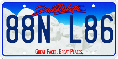 SD license plate 88NL86