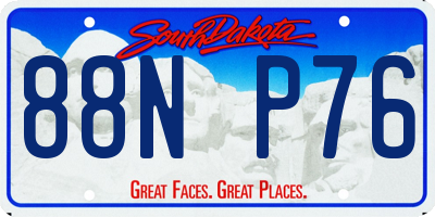 SD license plate 88NP76