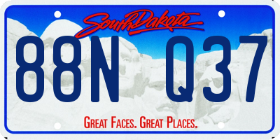 SD license plate 88NQ37