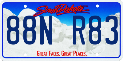SD license plate 88NR83