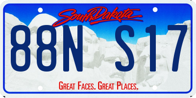 SD license plate 88NS17