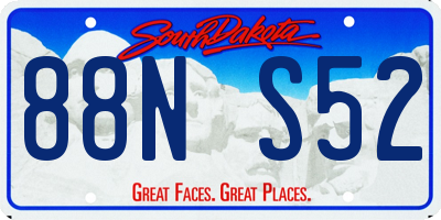 SD license plate 88NS52