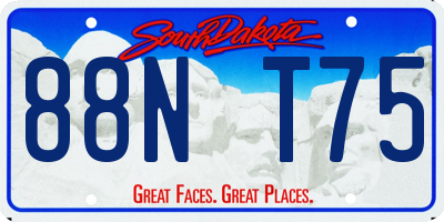 SD license plate 88NT75