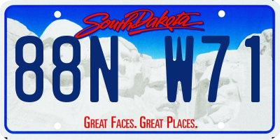 SD license plate 88NW71