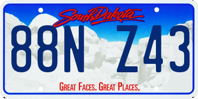 SD license plate 88NZ43