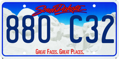 SD license plate 88OC32