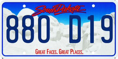 SD license plate 88OD19