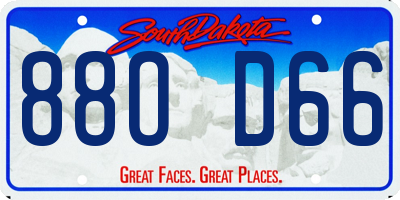 SD license plate 88OD66