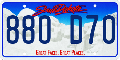 SD license plate 88OD70