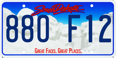 SD license plate 88OF12