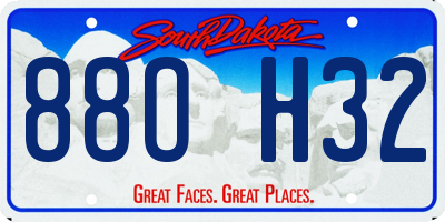 SD license plate 88OH32