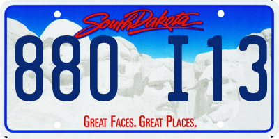 SD license plate 88OI13
