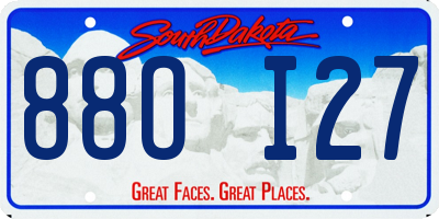 SD license plate 88OI27